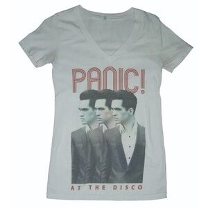 Pacific Panic At The Disco Tee Shirt White Band Festival Pop Rock alt egirl S